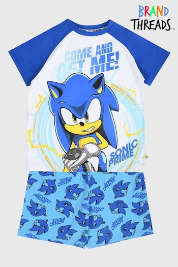 Brand Threads Blue Boys Sonic Prime Shorty Pyjama Set (B81787) | £17