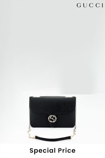 Gucci sunglasses Calf Leather Dollar Black Shoulder Bag (B81795) | £2,690