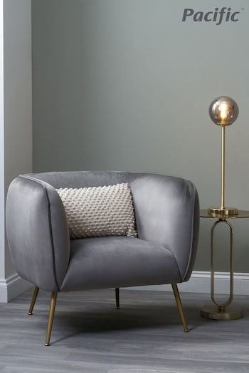 Pacific Dove Grey Lucca Velvet Chair (B81797) | £320