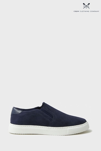 Crew Clothing Sweater Company Navy Blue Suede Trainers (B81832) | £69