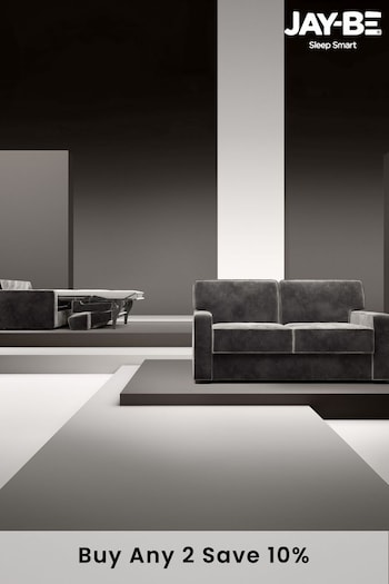 Jay-Be Luxe Velvet Steel Grey Linea 2 Seater Sofa Bed (B81951) | £2,900
