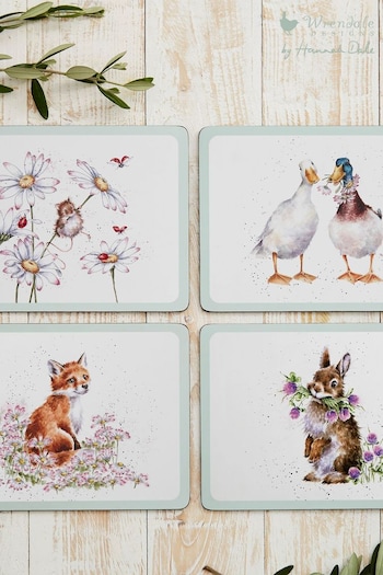 Wrendale White Large Designs Wildflowers 4 Placemats 40x29cm (B81966) | £36