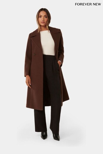Forever New Brown Polly Petite Wrap Coat (B82005) | £130