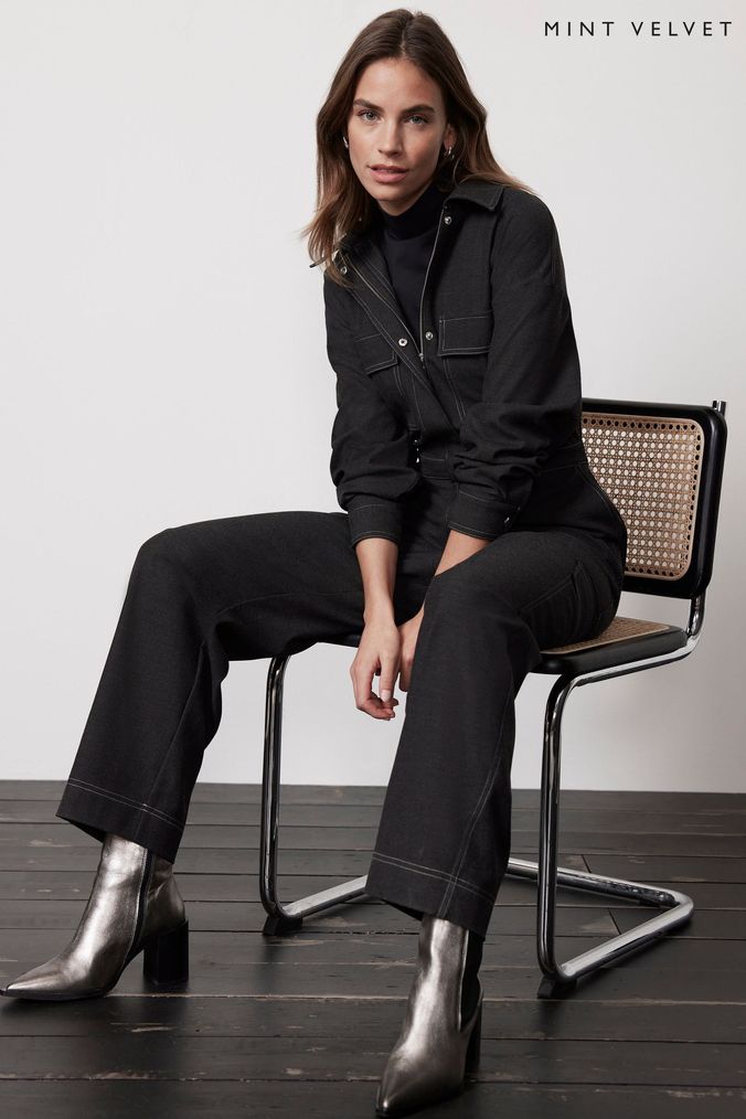 Buy Women s Black Mint Velvet Jumpsuitsandplaysuits Online Next UK