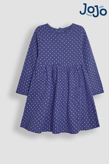 JoJo Maman Bébé Cornflower Blue Spot Dress (B82136) | £17