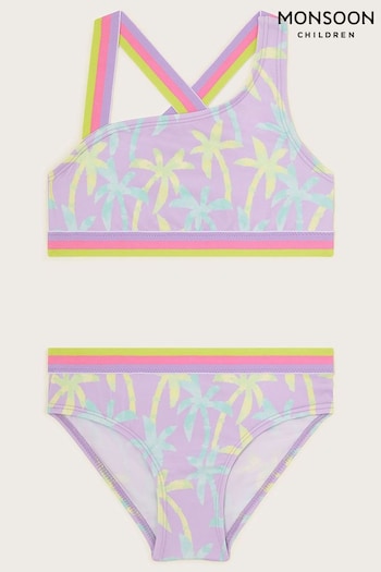 Monsoon Purple Palm Print Bikini Set (B82161) | £18 - £22