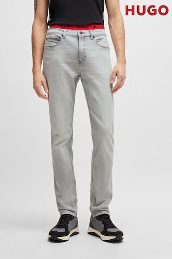 HUGO Grey Slim-Fit Jeans in Light-Grey Denim (B82179) | £139