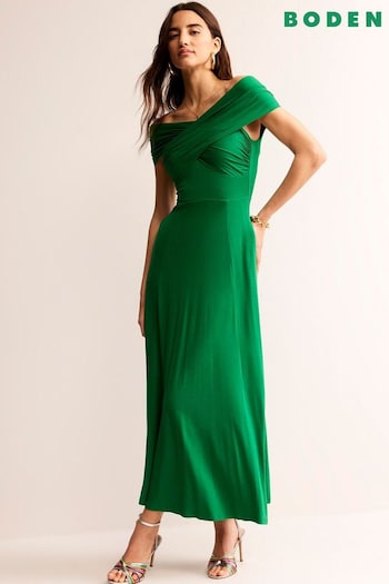 Boden Green Petite Bardot Jersey Maxi Dress (B82236) | £98