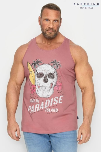 BadRhino Big & Tall Pink Lost In Paradise Print Vest (B82336) | £17