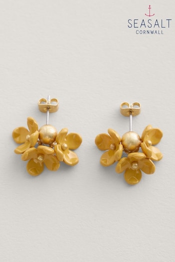 Seasalt Cornwall Yellow Corsage Flower Bead Earrings (B82352) | £26