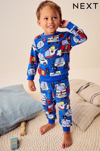 Red/Blue Emergency Vehicle Single Soft Touch Fleece With Elastane Pyjamas (9mths-12yrs) (B82370) | £14 - £17