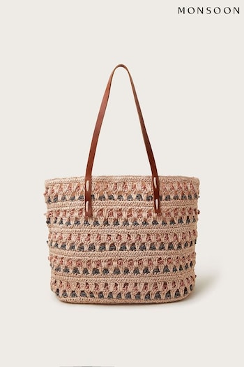Monsoon Tonal Raffia Shopper Bag (B82434) | £59