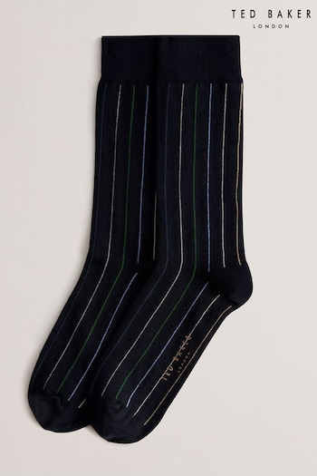 Ted Baker Blue Sokkthr Vertical Stripe Socks (B82436) | £10