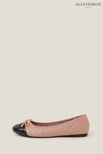 Accessorize Nude Quilted Ballet Flats (B82443) | £22