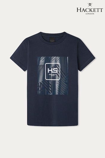 Hackett London Older Boys Blue Short Sleeve T-Shirt (B82596) | £40