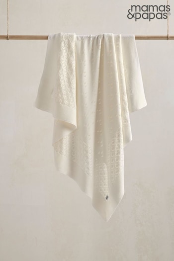 Mamas & Papas Cream Small Knitted Blanket Pointelle (B82604) | £32