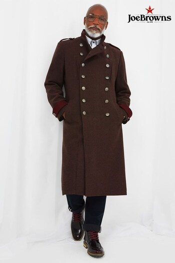 Joe Browns Brown Longline Double Breasted Military Style Trench Coat (B82692) | £135