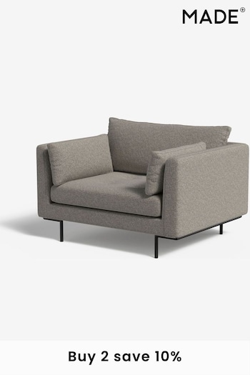 MADE.COM Basket Weave Pumice Grey Harlow Loveseat (B82708) | £775