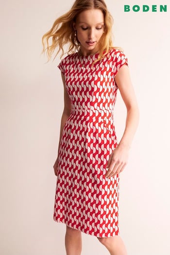 Boden Red Florrie Jersey Dress (B82834) | £65