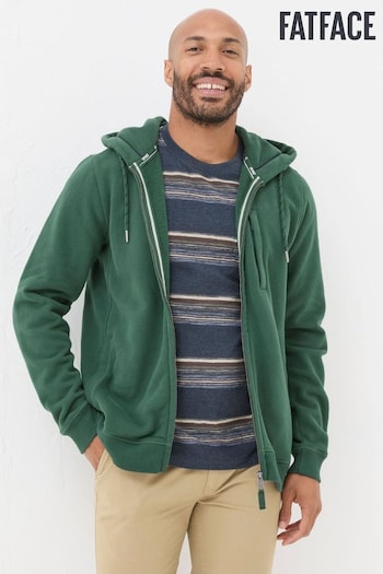 FatAcropalace Brooke Dark Green Zip Through Hoodie (B82908) | £55