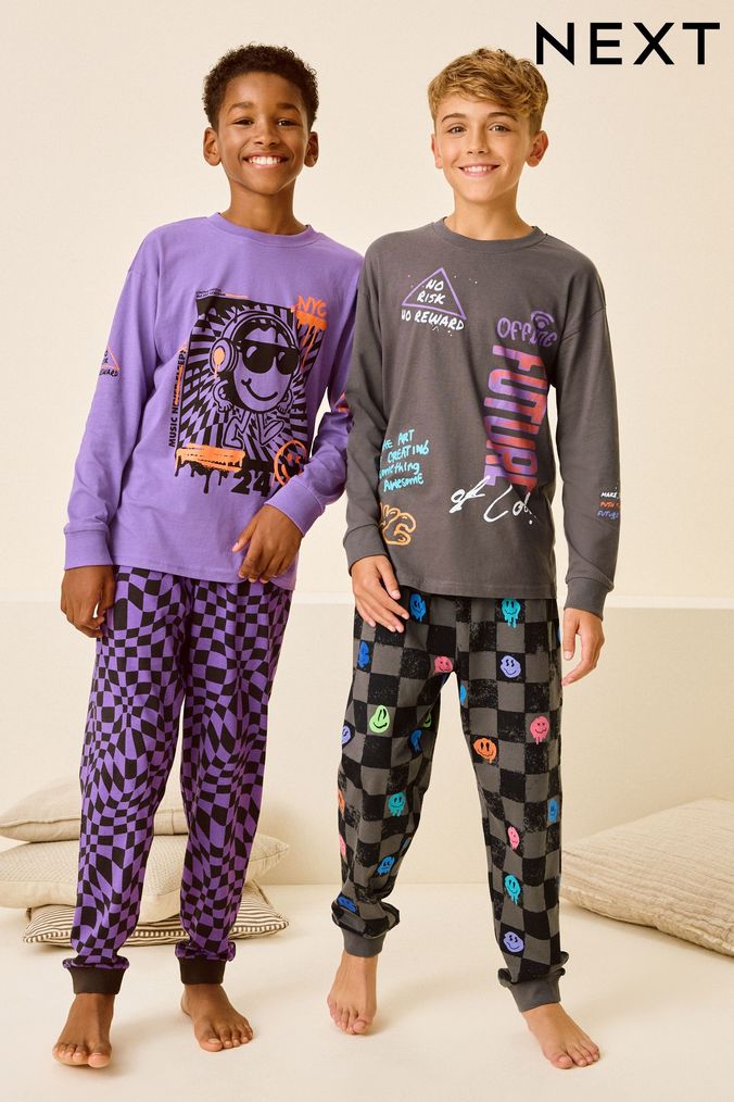 Buy Boys Pyjamas Purple Nightwear Online Next UK