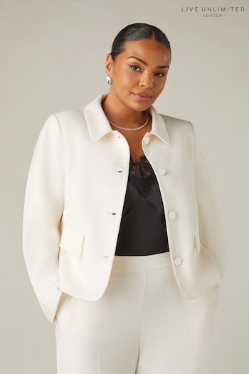 Live Unlimited Curve Ivory Short Tailored White Jacket (B82977) | £109