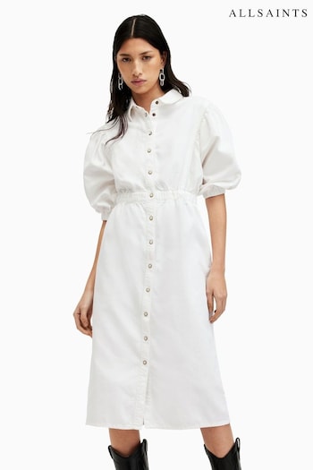 AllSaints White Osa Denim Dress (B82985) | £159