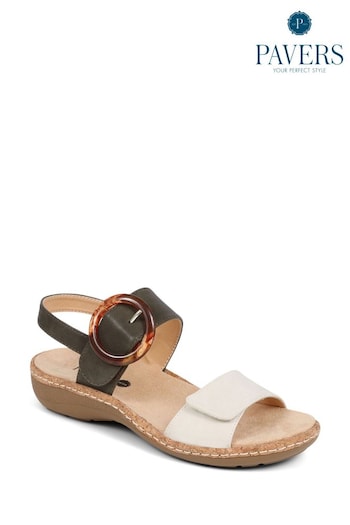 Pavers Touch-Fasten White Sandals (B83090) | £35