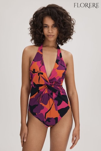 Florere Printed Twist Front Swimsuit (B83106) | £98