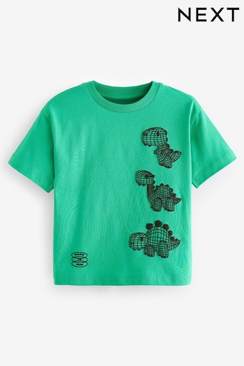 Green/Black Dinosaur Short Sleeve Character T-Shirt (3mths-7yrs) (B83312) | £6 - £8