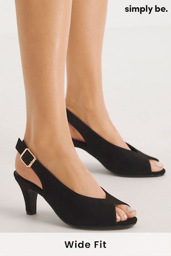 Simply Be Peep Toe Heeled Shoes (B83350) | £32