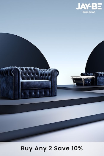 Jay-Be Luxe Velvet Royal Blue Chesterfield Snuggle Sofa Bed (B83382) | £3,500