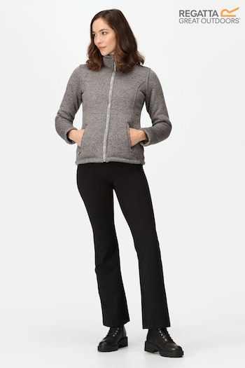 Regatta Grey Razia II Lined Knit Effect Full Zip Fleece (B83541) | £49