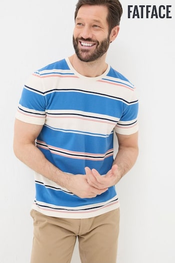 FatFace Blue Pique Stripe T-Shirt (B83544) | £28