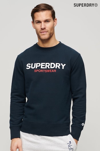 Superdry Blue Sportswear Logo Loose Crew Sweatshirt (B83733) | £55