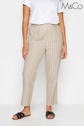 M&Co Natural Stripe Trousers (B83776) | £34