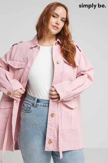 Simply Be Pink Waist Detail Cargo Jacket (B83801) | £45