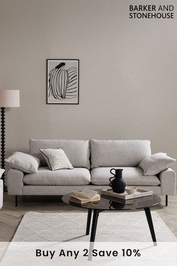 Barker and Stonehouse Neutral Titan Woven 3 Seater Sofa (B83809) | £1,195