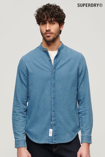Superdry Blue Merchant Grandad Shirt (B83878) | £55