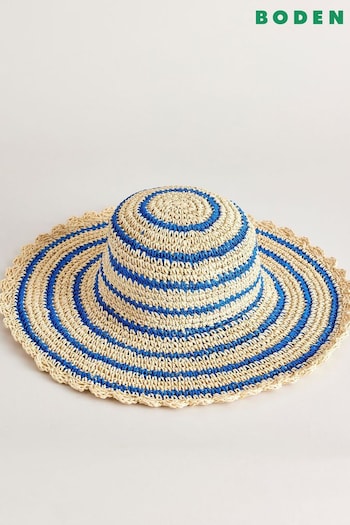 Boden Blue Twisted Straw Hat (B83897) | £21