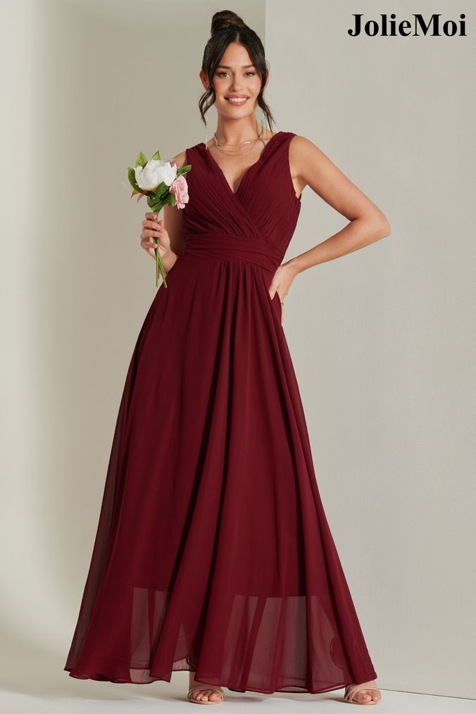 Buy Women s Red Maxi Plain Bridesmaid Dresses Online Next UK