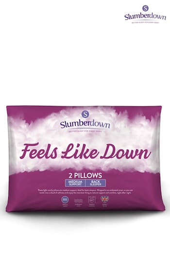 Slumberdown Feels like Down Super Support White Pillows 2 Pack (B84230) | £19