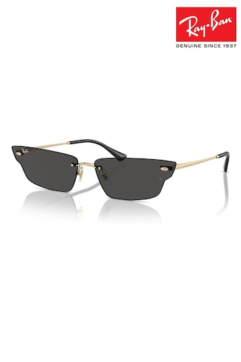 Ray-Ban Gold Tone Anh Rb3731 Irregular Sunglasses (B84260) | £130