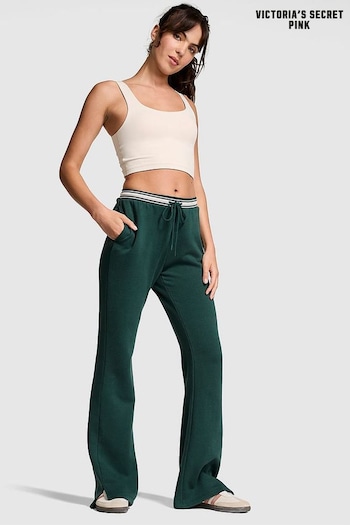 Victoria's Secret PINK Deep Forest Green Knitted Flare Fleece Joggers (B84294) | £45