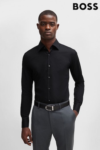 BOSS Black Slim Fit Easy-Iron Shirt In Stretch-Cotton Poplin (B84380) | £89