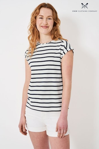 Crew motif Clothing Company Stripe Modal Regular White Blouse (B84462) | £29