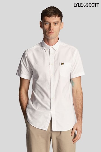 Lyle & Scott Short Sleeve Oxford White Shirt (B84507) | £55