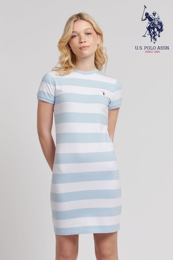 U.S. Polo con Assn. Womens Striped T-Shirt Dress (B84511) | £45