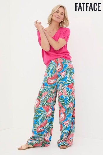 FatFace Blue Ines Watermelons Wide Leg Trousers (B84589) | £59