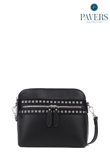 Pavers Zip-Fasten Crossbody Black Bag (B84635) | £28
